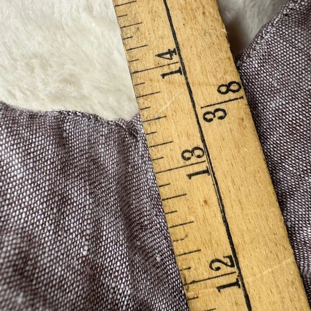 Quince European Linen Wide Leg Pants Taupe Brown Chambray L LB136875-JDAVN01
